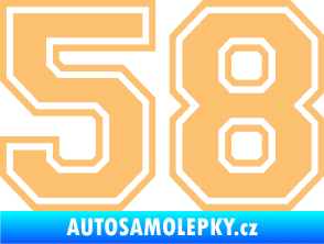 Samolepka Startovní číslo 58 typ 4 béžová