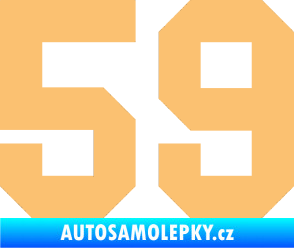 Samolepka Startovní číslo 59 béžová