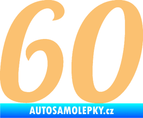 Samolepka Startovní číslo 60 typ 3 béžová