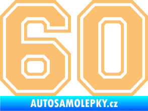 Samolepka Startovní číslo 60 typ 4 béžová