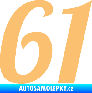 Samolepka Startovní číslo 61 typ 3 béžová