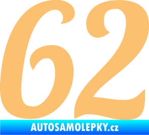 Samolepka Startovní číslo 62 typ 3 béžová