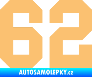 Samolepka Startovní číslo 62 béžová