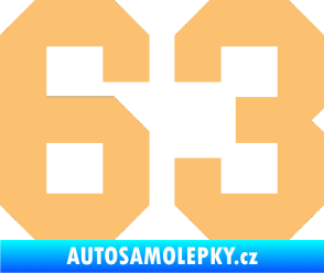 Samolepka Startovní číslo 63 béžová