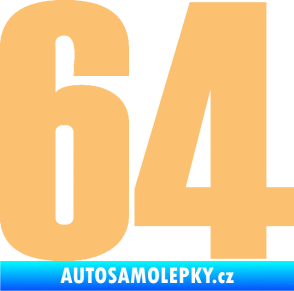 Samolepka Startovní číslo 64 typ 2    béžová