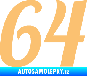 Samolepka Startovní číslo 64 typ 3 béžová