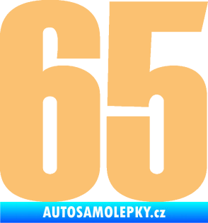 Samolepka Startovní číslo 65 typ 2     béžová
