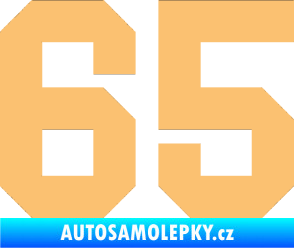 Samolepka Startovní číslo 65 béžová