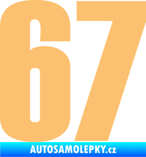 Samolepka Startovní číslo 67 typ 2      béžová