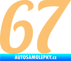 Samolepka Startovní číslo 67 typ 3 béžová