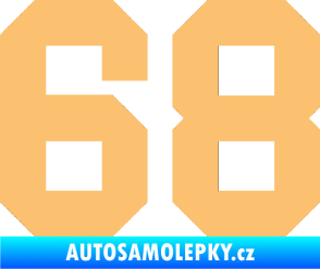 Samolepka Startovní číslo 68 béžová