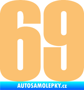 Samolepka Startovní číslo 69 typ 2        béžová