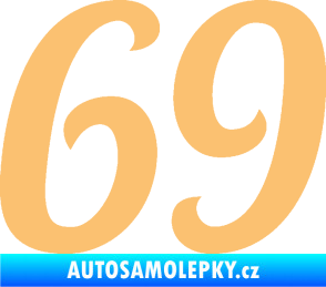 Samolepka Startovní číslo 69 typ 3 béžová
