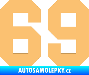 Samolepka Startovní číslo 69 béžová