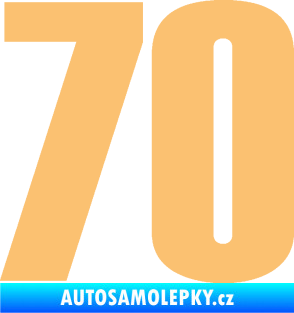 Samolepka Startovní číslo 70 typ 2         béžová