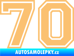 Samolepka Startovní číslo 70 typ 4 béžová