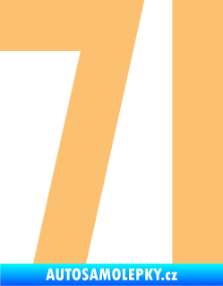 Samolepka Startovní číslo 71 béžová