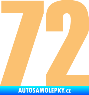 Samolepka Startovní číslo 72 typ 2   béžová