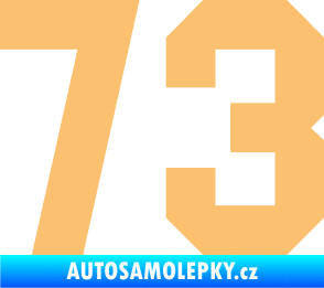 Samolepka Startovní číslo 73 béžová