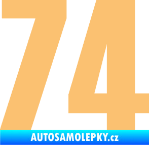 Samolepka Startovní číslo 74 typ 2     béžová