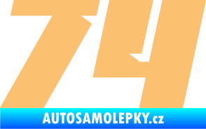 Samolepka Startovní číslo 74 typ 6 béžová