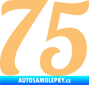 Samolepka Startovní číslo 75 typ 3   béžová