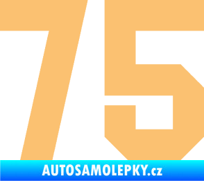 Samolepka Startovní číslo 75 béžová