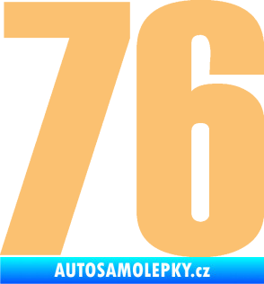 Samolepka Startovní číslo 76 typ 2       béžová