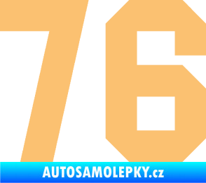 Samolepka Startovní číslo 76 béžová