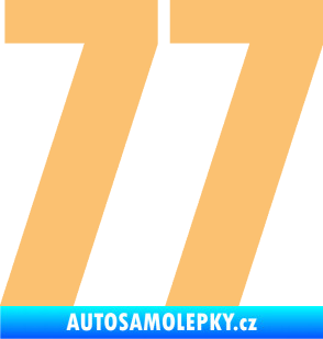 Samolepka Startovní číslo 77 typ 2        béžová