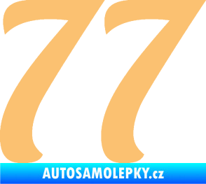 Samolepka Startovní číslo 77 typ 3   béžová