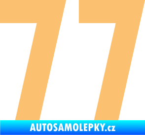 Samolepka Startovní číslo 77 béžová