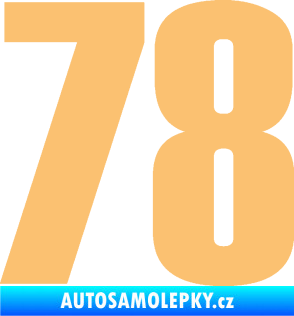 Samolepka Startovní číslo 78 typ 2         béžová