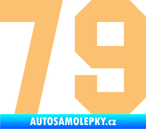 Samolepka Startovní číslo 79 béžová
