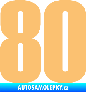 Samolepka Startovní číslo 80 typ 2           béžová