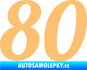 Samolepka Startovní číslo 80 typ 3   béžová
