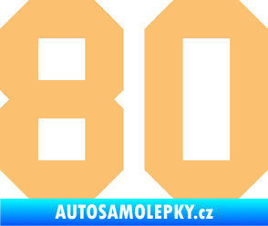 Samolepka Startovní číslo 80 béžová