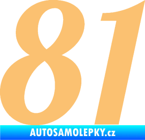 Samolepka Startovní číslo 81 typ 3   béžová