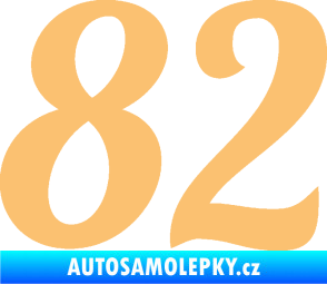Samolepka Startovní číslo 82 typ 3   béžová