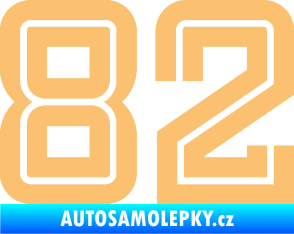Samolepka Startovní číslo 82 typ 7 béžová