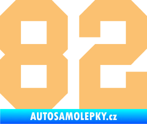 Samolepka Startovní číslo 82 béžová