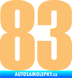 Samolepka Startovní číslo 83 typ 2   béžová