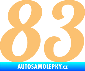 Samolepka Startovní číslo 83 typ 3   béžová