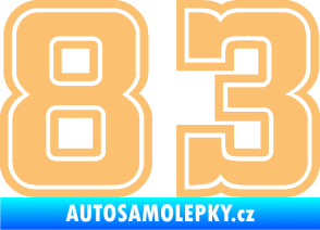 Samolepka Startovní číslo 83 typ 5 béžová
