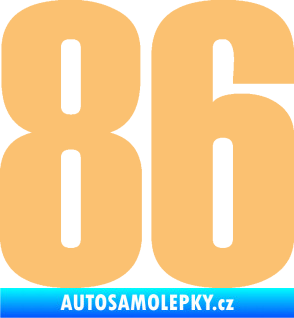 Samolepka Startovní číslo 86 typ 2      béžová