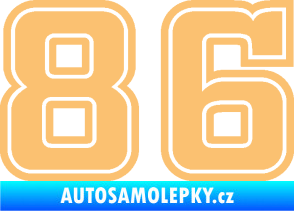 Samolepka Startovní číslo 86 typ 5 béžová