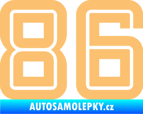 Samolepka Startovní číslo 86 typ 7 béžová