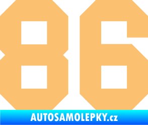 Samolepka Startovní číslo 86 béžová
