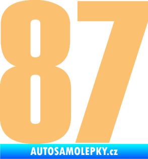 Samolepka Startovní číslo 87 typ 2       béžová