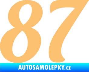 Samolepka Startovní číslo 87 typ 3   béžová